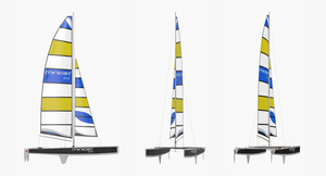 International A Class Catamaran Black 3D