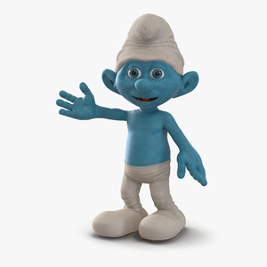 3D Smurf Pose 3 with Fur