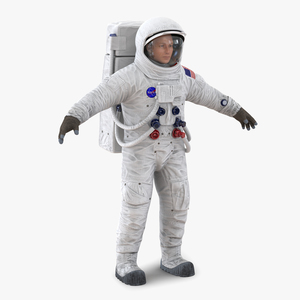 3D Astronaut NASA Wearing Spacesuit A7L