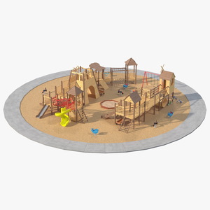 3D Equipped Childrens Wooden Playground