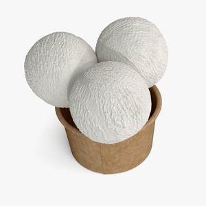 3D model Ice Cream Vanilla Balls in Cardboard Cup