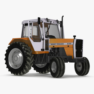 3D Massey Ferguson 698 Tractor Rigged for Cinema 4D model