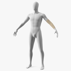 3D Elastic Bandage Beige with Clamps Wrapped Around Hand on Mannequin