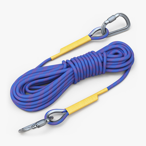 3D Climbing Rope with Carabiner model