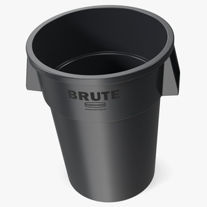 3D Rubbermaid Brute Commercial Trash Can Black model