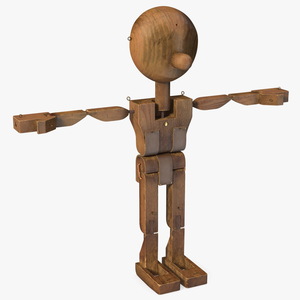 Dirty Wooden Character Rigged 3D model