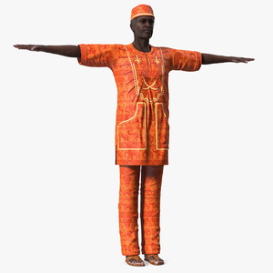 Afro American Man Traditional Style Rigged 3D