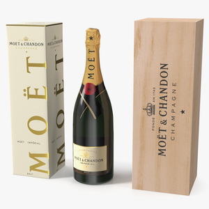 Set Champagne Moet and Chandon Brut Imperial 3D model