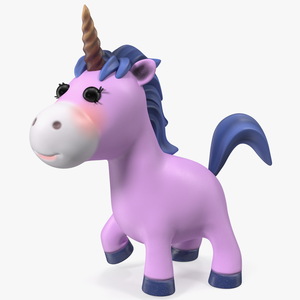 Pink Cartoon Unicorn Rigged 3D