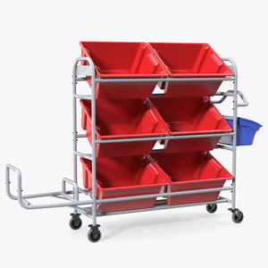 3D Commercial Tote Picking Cart model