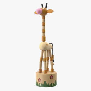 Giraffe Push Puppet Toy Rigged for Maya 3D model