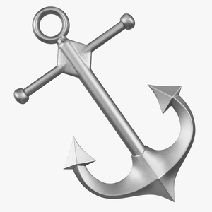 3D Silver Anchor model