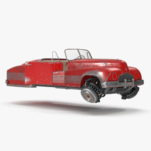 3D Red Retro Hovercar Old Rigged for Maya model