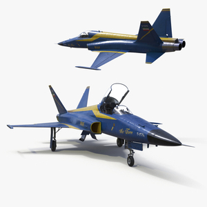 3D model HESA Saeqeh Iranian Aircraft without Rockets Blue Rigged for Maya