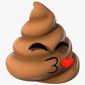 Kissing Face Poop Emoji Smile 3D model