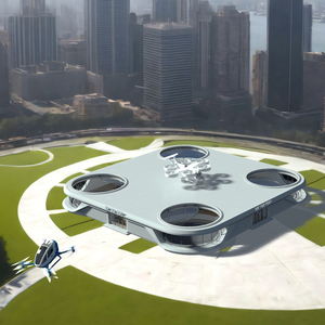 3D model Flying Taxis Hub with Passenger Aircraft