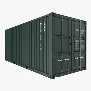 3D model 20 ft ISO Container Green