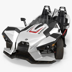 3D Polaris Slingshot Trike White Rigged