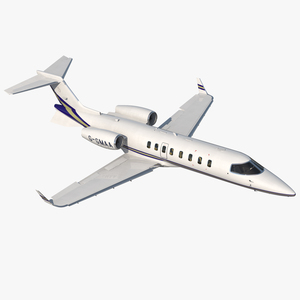 3D Business Jet Bombardier Learjet 45 Rigged