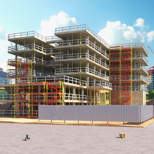 Construction Site with Scaffolding 3D model