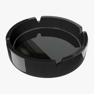 Black Glass Ashtray 3D model