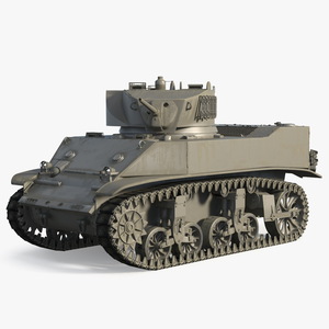 M5 Stuart Light Tank Rigged 3D