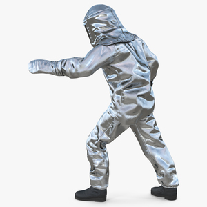 3D Firefighter Wearing Firefighting Suit Aluminum Foil