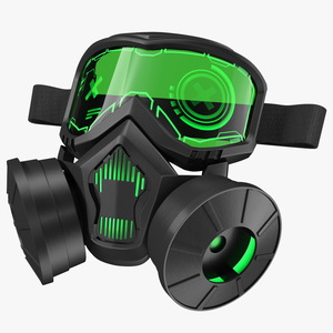 3D model Cyber Gas Mask Neon Green