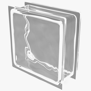 Clear Wave Glass Block 3D