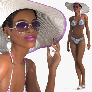 Light Skinned Bikini Girl Rigged 3D