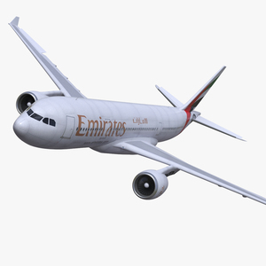 3D Emirates Airline Commercial Aircraft Airbus A330-200 Rigged for Cinema 4D model