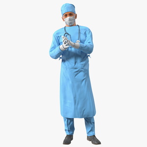 3D Surgeon Doctor in Mask Rigged for Maya model