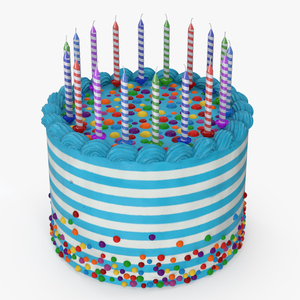 3D Birthday Celebration Cake with Candles model