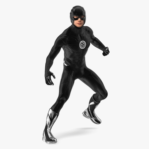 Superhero Wearing Black Suit Fighting Pose 3D