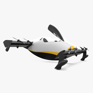 3D Personal EVTOL Aircraft with 8 Propellers Rigged model