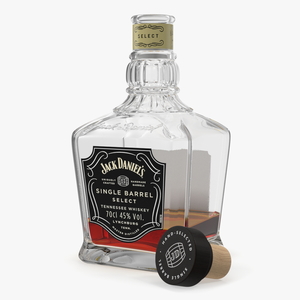 3D Open Bottle of Jack Daniels Single Barrel