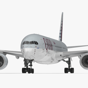 Airbus A350 1000 Qatar Rigged 3D model