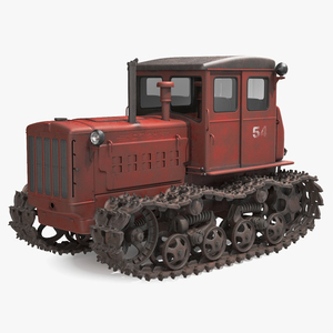 3D Old Soviet Tractor DT54 model