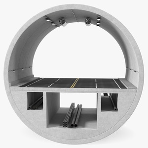 3D model Road Tunnel Cross Section