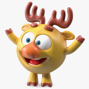 3D model GoGoRiki Moose Character Happy Pose