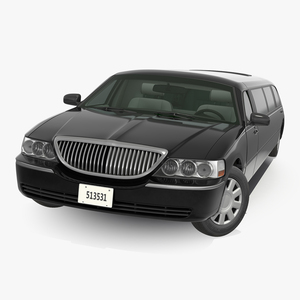 3D model Limousine Generic Black Rigged