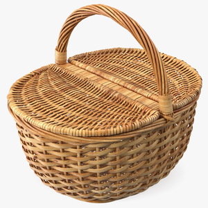 Handcrafted Wicker Picnic Basket 3D