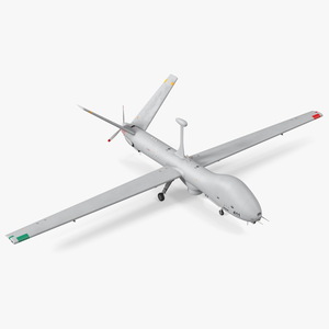 3D Elbit Hermes 900 UAV Rigged for Maya