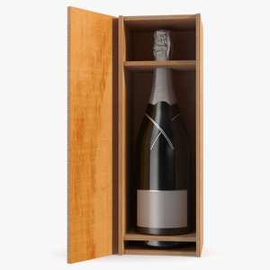 3D Luxurious Champagne in Wooden Box model