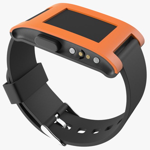 Disconnected Pebble Smart Watch with Strap 3D