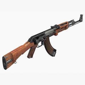 3D AK-47 Automatic Rifle in Cut model