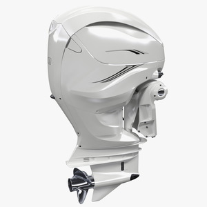 3D V8 Outboard Boat Motor White model