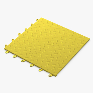 3D Connectable Floor Mat Tile Yellow model