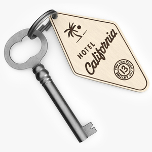 3D model Hotel Key with Wooden Keychain