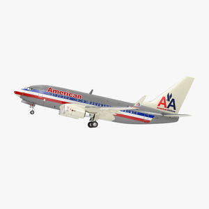 3D Boeing 737 600 with Interior American Airlines Rigged model